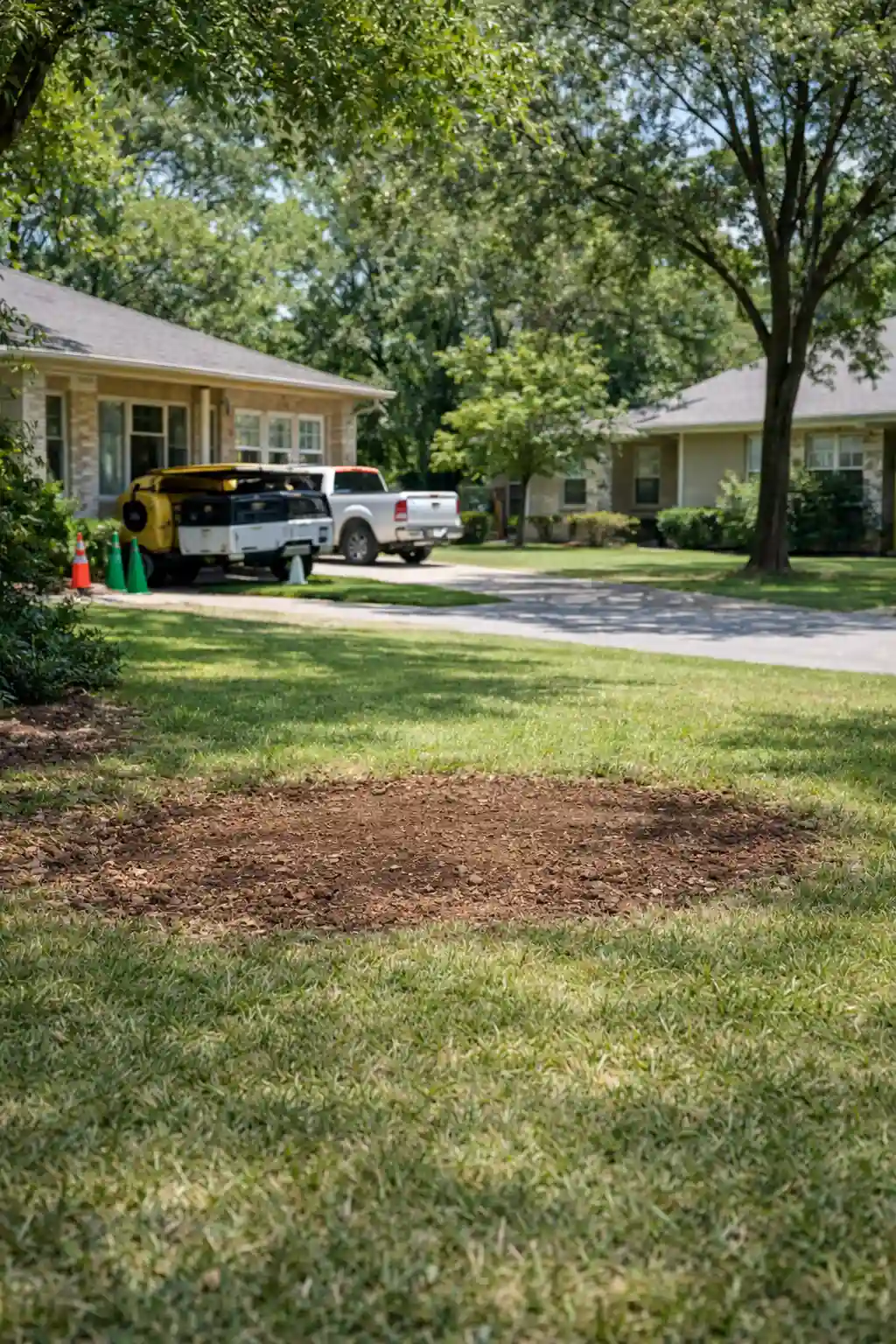 Yard restored after stump removal in San Marcos, Texas
